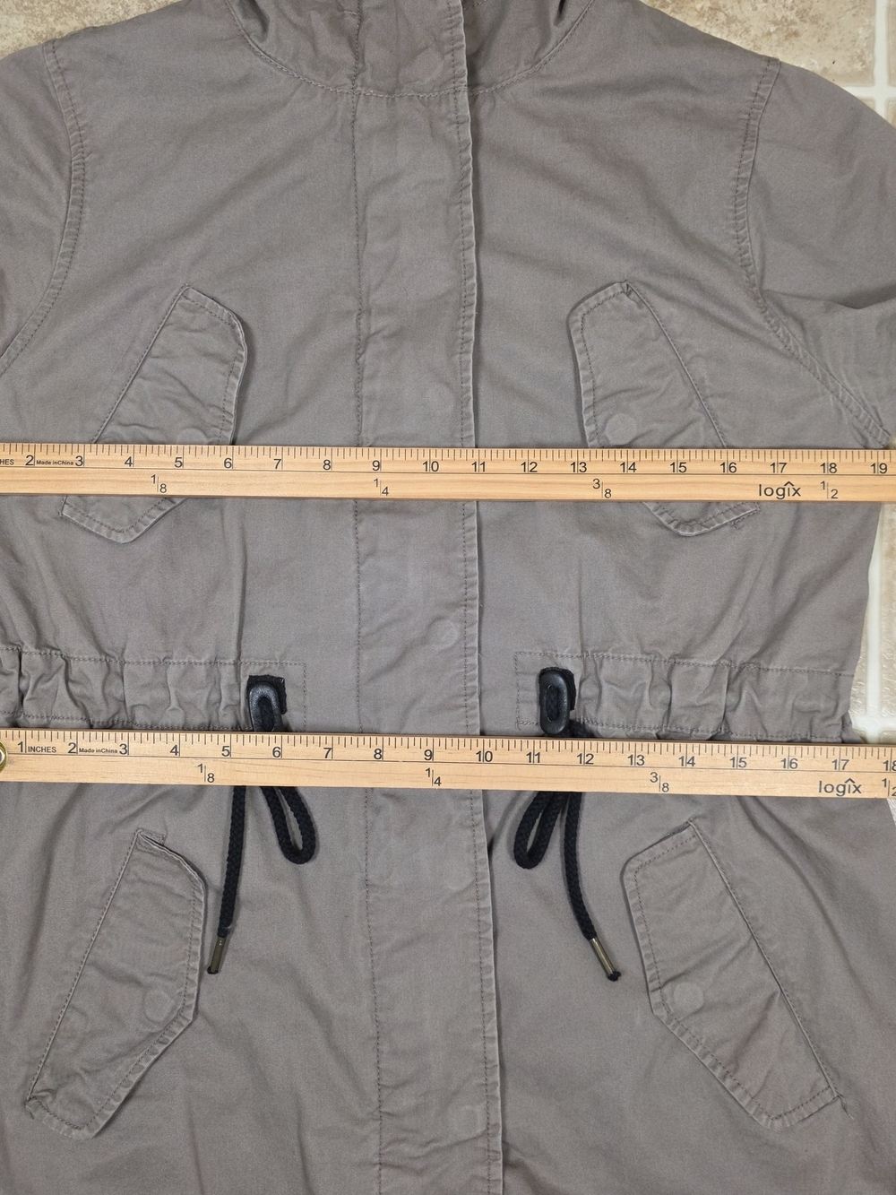 Day to Day Blu Pepper Taupe Utility Anorak Jacket Small - Picture 9 of 14